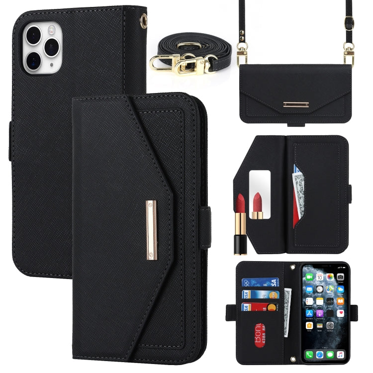 Cross Texture Lanyard Leather Phone Case, For iPhone 12 / 12 Pro, For iPhone 12 mini, For iPhone 11 Pro Max, For iPhone 11 Pro