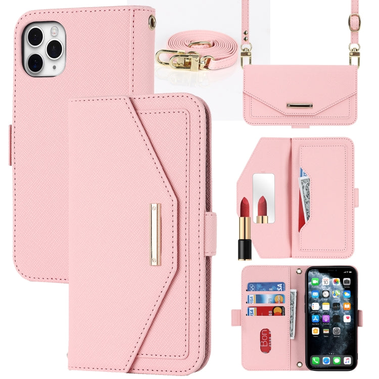 Cross Texture Lanyard Leather Phone Case, For iPhone 12 / 12 Pro, For iPhone 12 mini, For iPhone 11 Pro Max, For iPhone 11 Pro
