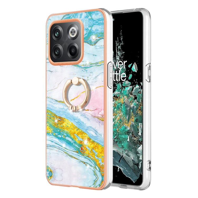 Electroplating Marble IMD Phone Case with Ring Holder