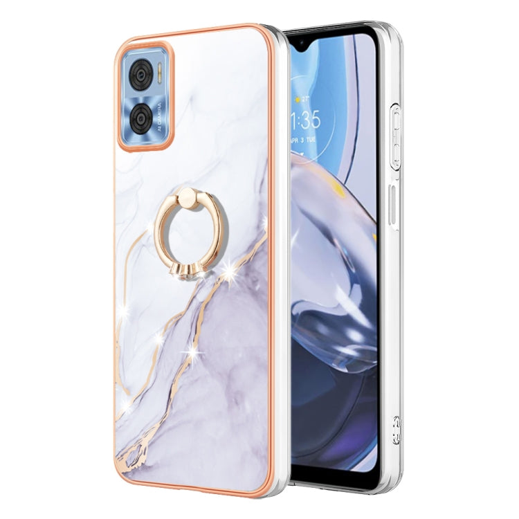 Electroplating Marble IMD Phone Case with Ring Holder