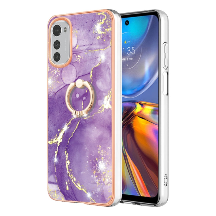 Electroplating Marble IMD Phone Case with Ring Holder