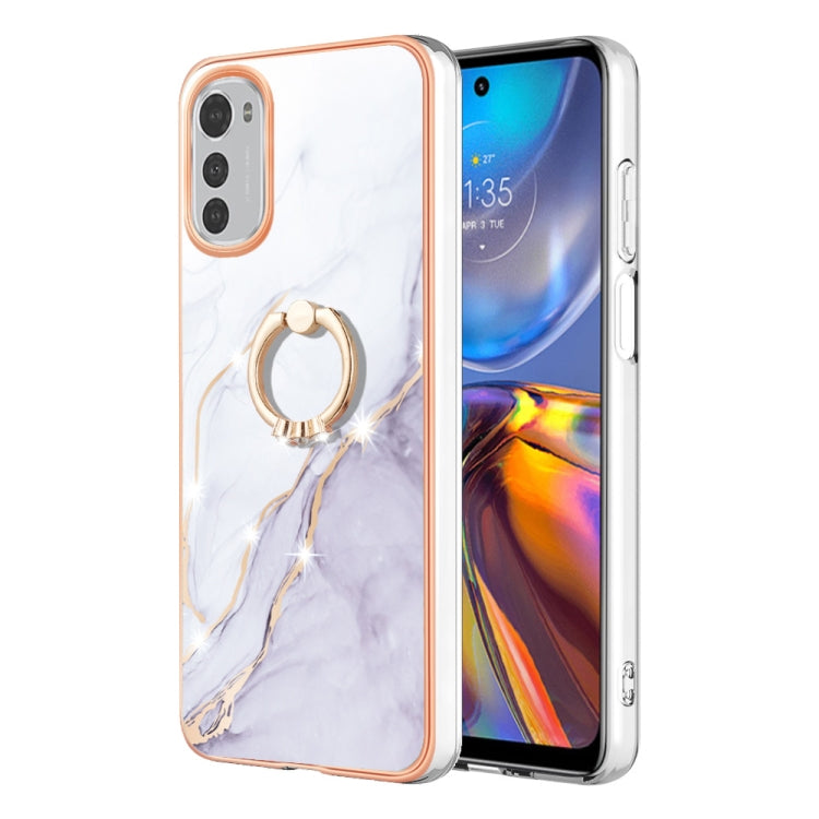 Electroplating Marble IMD Phone Case with Ring Holder