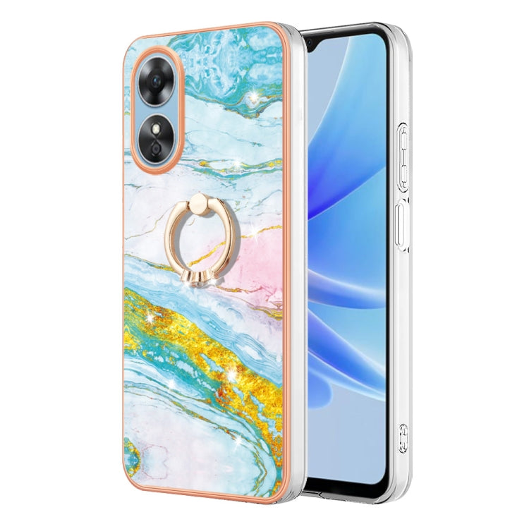 Electroplating Marble IMD Phone Case with Ring Holder