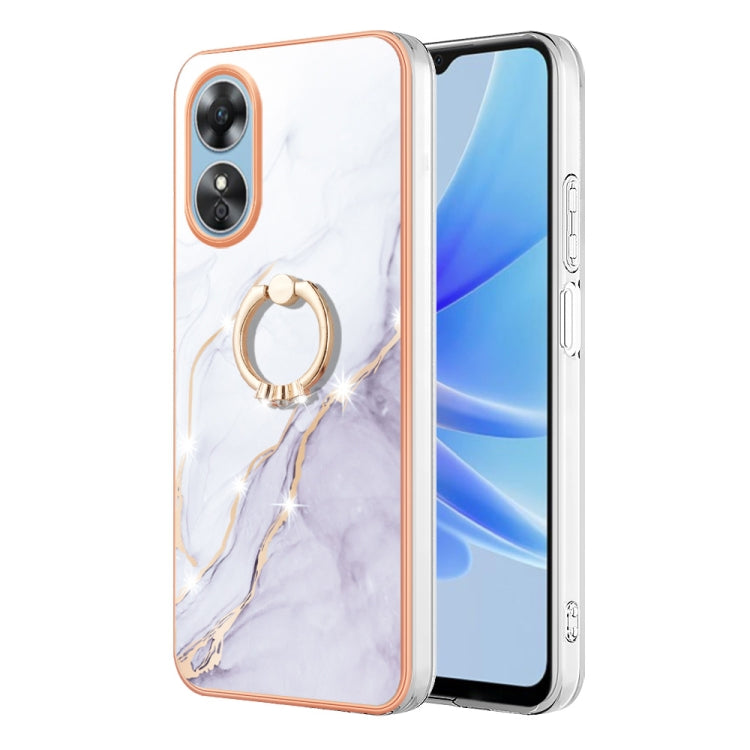 Electroplating Marble IMD Phone Case with Ring Holder