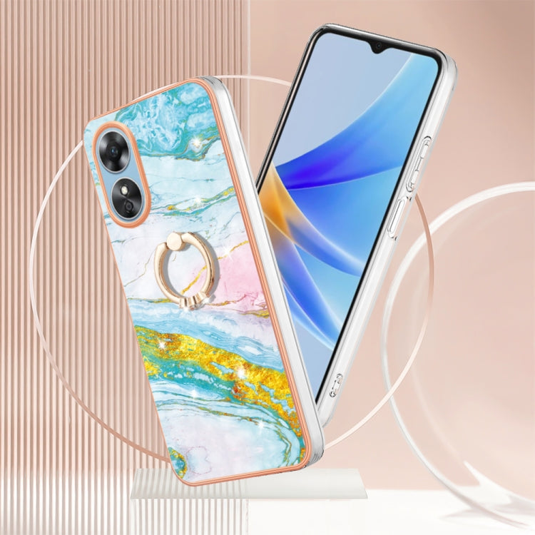 Electroplating Marble IMD Phone Case with Ring Holder