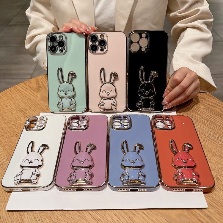 Plating Rabbit Holder Phone Case, For iPhone 14 Pro Max, For iPhone 13, For iPhone 13 Pro