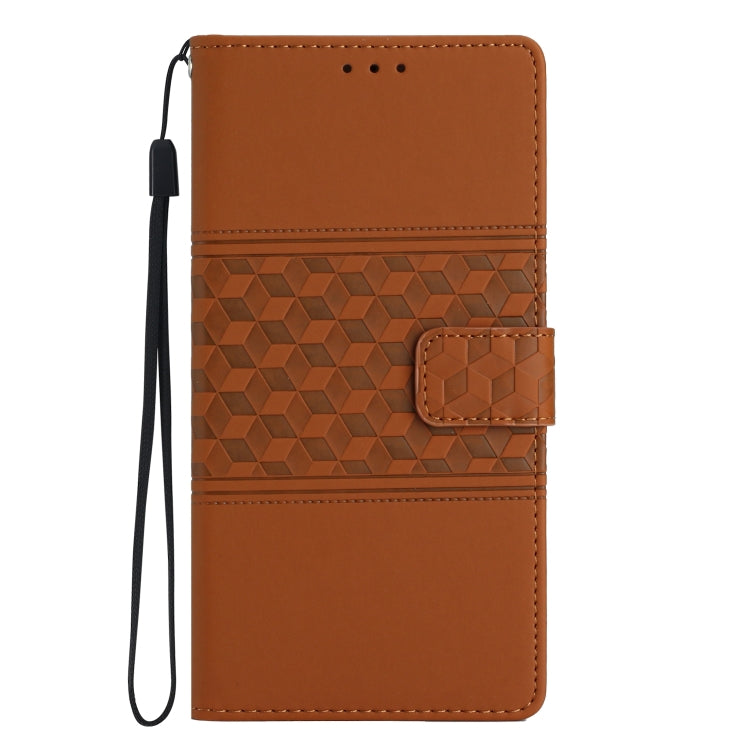Diamond Embossed Skin Feel Leather Phone Case with Lanyard, For iPhone 13 Pro, For iPhone 13 Pro Max, For iPhone 14, For iPhone 14 Plus