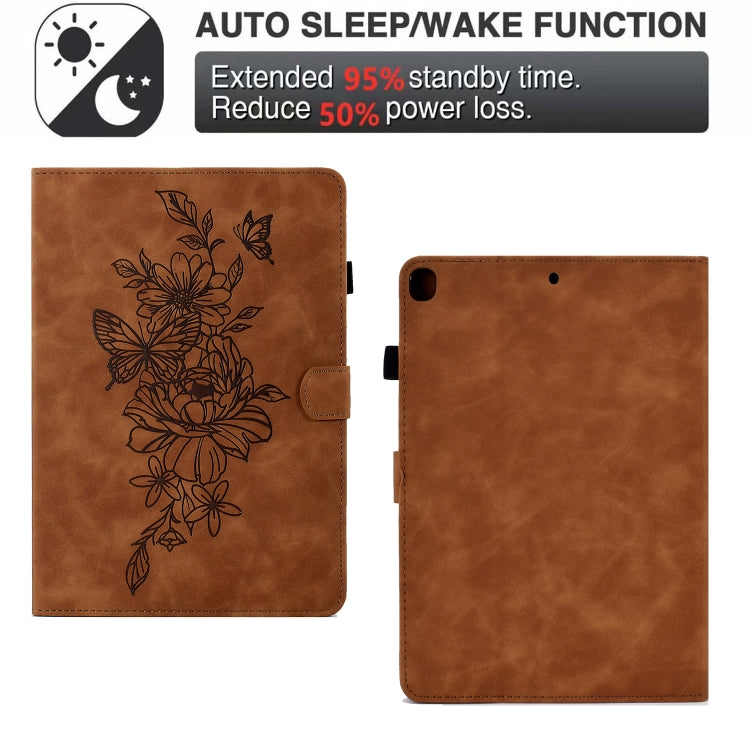 Peony Butterfly Embossed Leather Smart Tablet Case