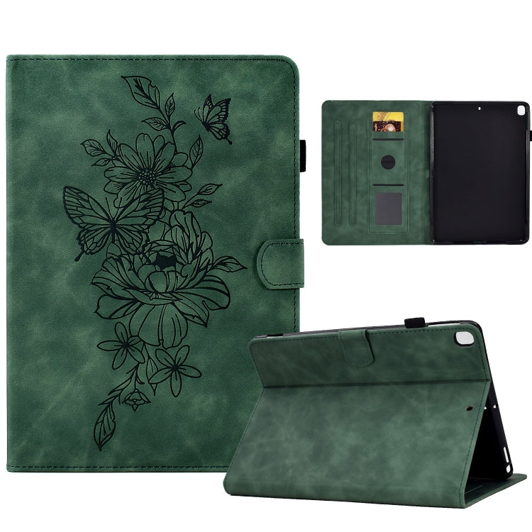 Peony Butterfly Embossed Leather Smart Tablet Case