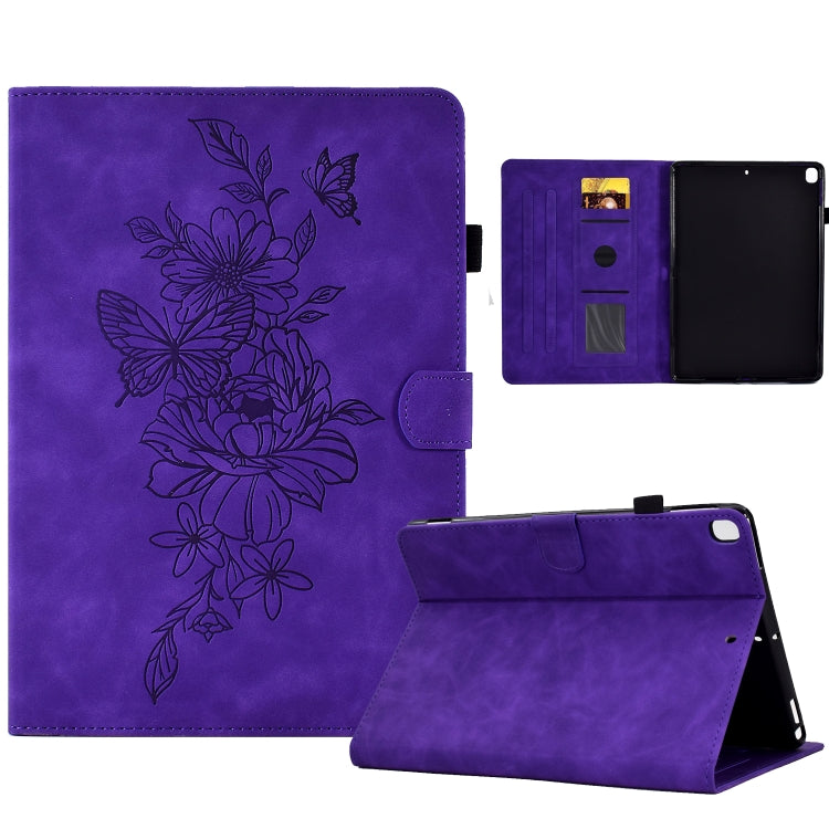 Peony Butterfly Embossed Leather Smart Tablet Case