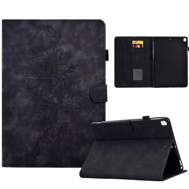 Peony Butterfly Embossed Leather Smart Tablet Case