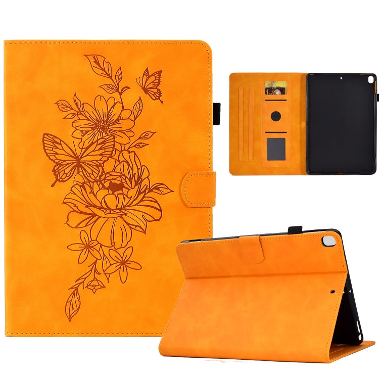 Peony Butterfly Embossed Leather Smart Tablet Case