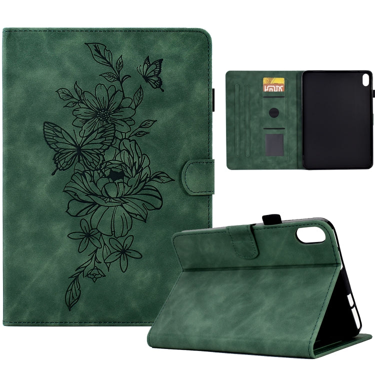 Peony Butterfly Embossed Leather Smart Tablet Case