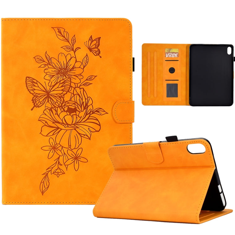 Peony Butterfly Embossed Leather Smart Tablet Case