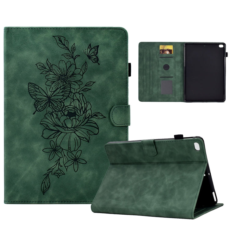 Peony Butterfly Embossed Leather Smart Tablet Case