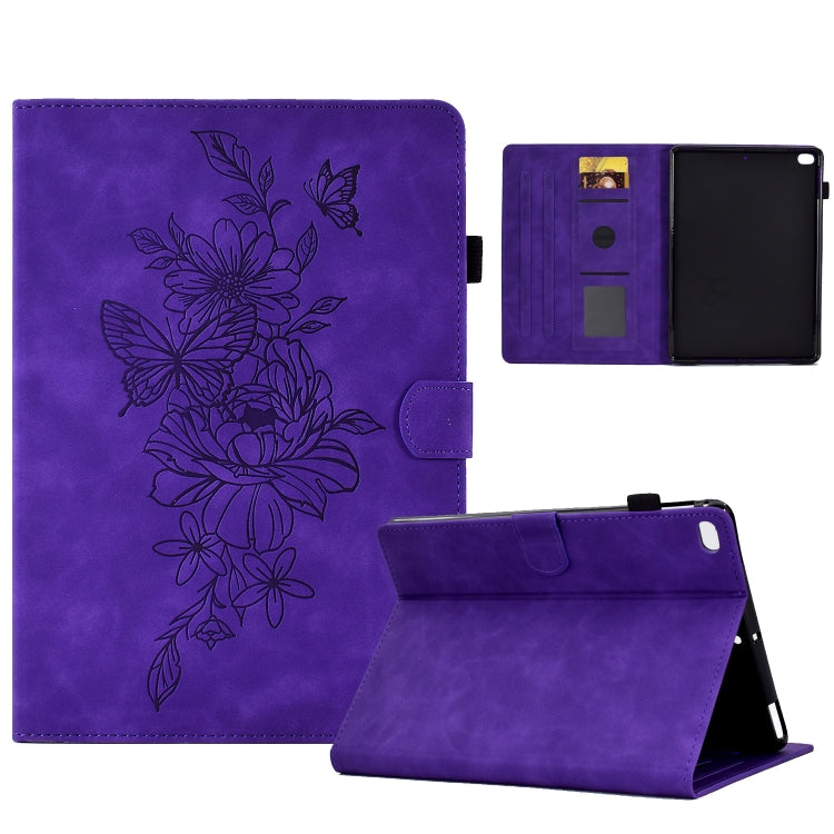 Peony Butterfly Embossed Leather Smart Tablet Case