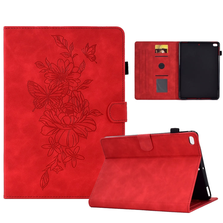 Peony Butterfly Embossed Leather Smart Tablet Case