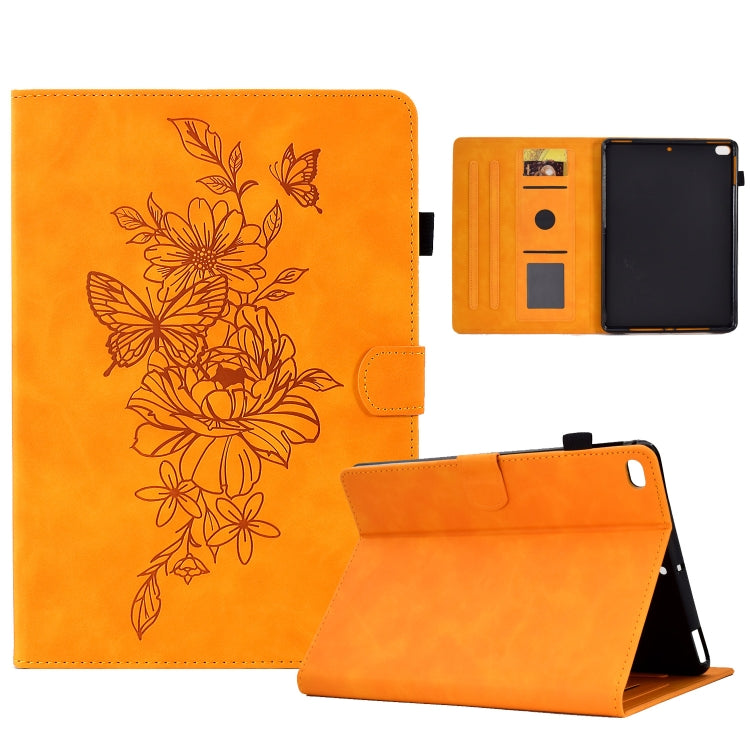 Peony Butterfly Embossed Leather Smart Tablet Case