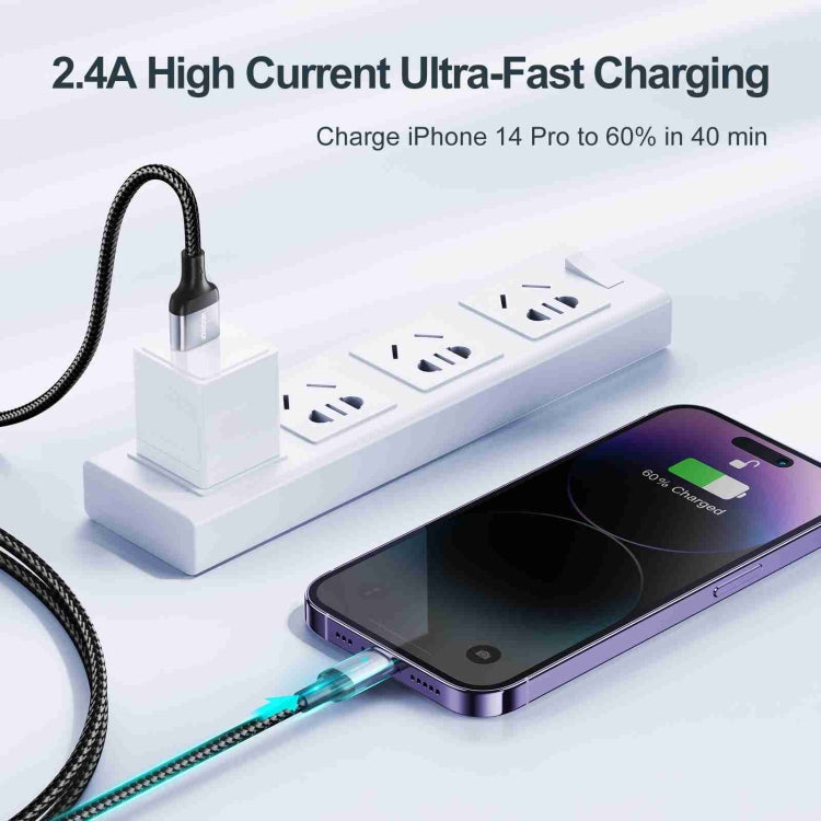 JOYROOM S-UL012A10 Extraordinary Series 2.4A USB-A to 8 Pin Fast Charging Data Cable, 20W 8 Pin, 1.2m