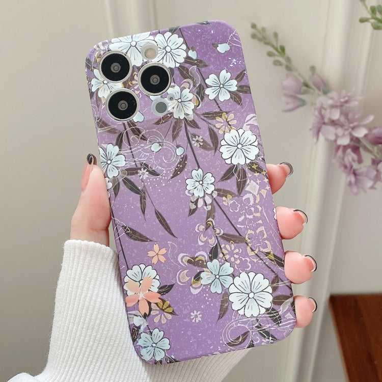 Water Sticker Flower Pattern PC Phone Case, For iPhone 11