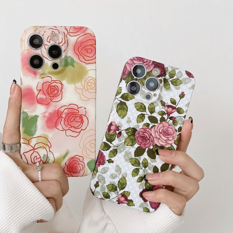 Water Sticker Flower Pattern PC Phone Case, For iPhone 11
