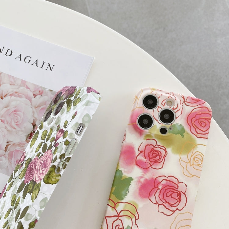 Water Sticker Flower Pattern PC Phone Case, For iPhone 11