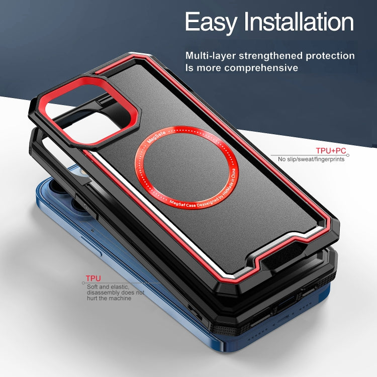 Armour Two-color MagSafe Magnetic TPU + PC Phone Case, For iPhone 14 Plus, For iPhone 12 / 12 Pro