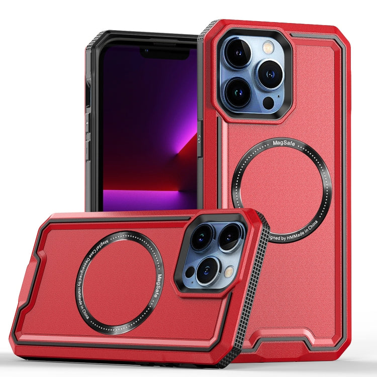 Armour Two-color MagSafe Magnetic TPU + PC Phone Case, For iPhone 14 Plus, For iPhone 12 / 12 Pro