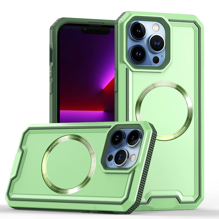 Armour Two-color MagSafe Magnetic TPU + PC Phone Case, For iPhone 14 Plus, For iPhone 12 / 12 Pro