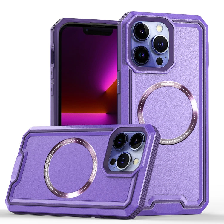 Armour Two-color MagSafe Magnetic TPU + PC Phone Case, For iPhone 14 Plus, For iPhone 12 / 12 Pro