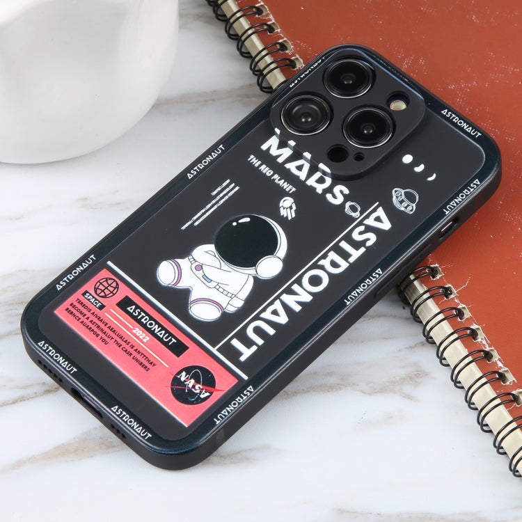 Astronaut Pattern Silicone Straight Edge Phone Case, For iPhone 12 Pro Max, For iPhone 11, For iPhone 11 Pro