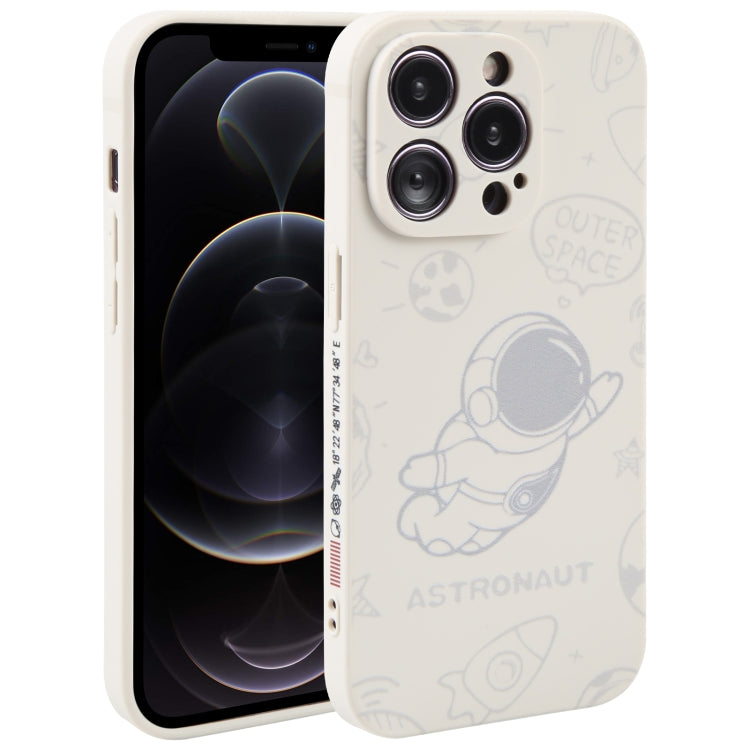 Astronaut Pattern Silicone Straight Edge Phone Case, For iPhone 12 Pro Max, For iPhone 11, For iPhone 11 Pro