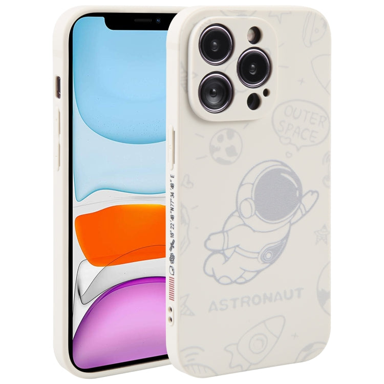 Astronaut Pattern Silicone Straight Edge Phone Case, For iPhone 12 Pro Max, For iPhone 11, For iPhone 11 Pro