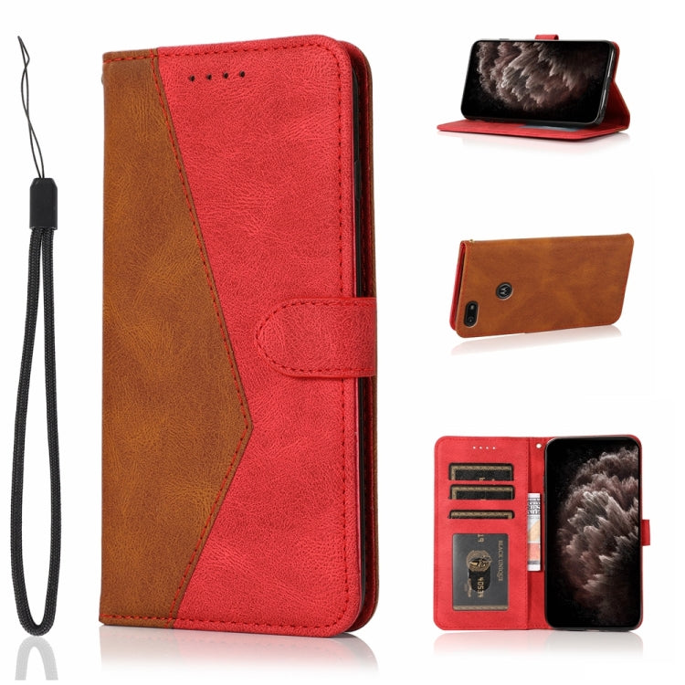 Dual-color Stitching Leather Phone Case