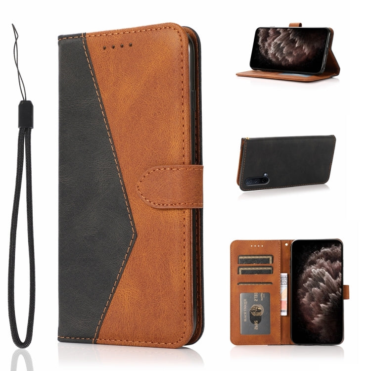 Dual-color Stitching Leather Phone Case