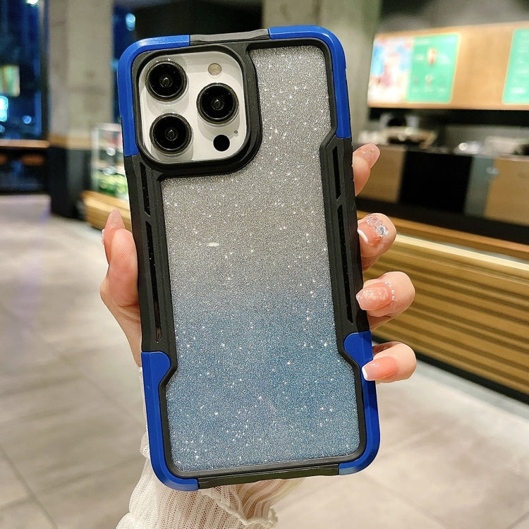 Armor Acrylic 3 in 1 Gradient Glitter Powder Phone Case, For iPhone 14, For iPhone 14 Pro, For iPhone 14 Pro Max, For iPhone 12, For iPhone 12 Pro