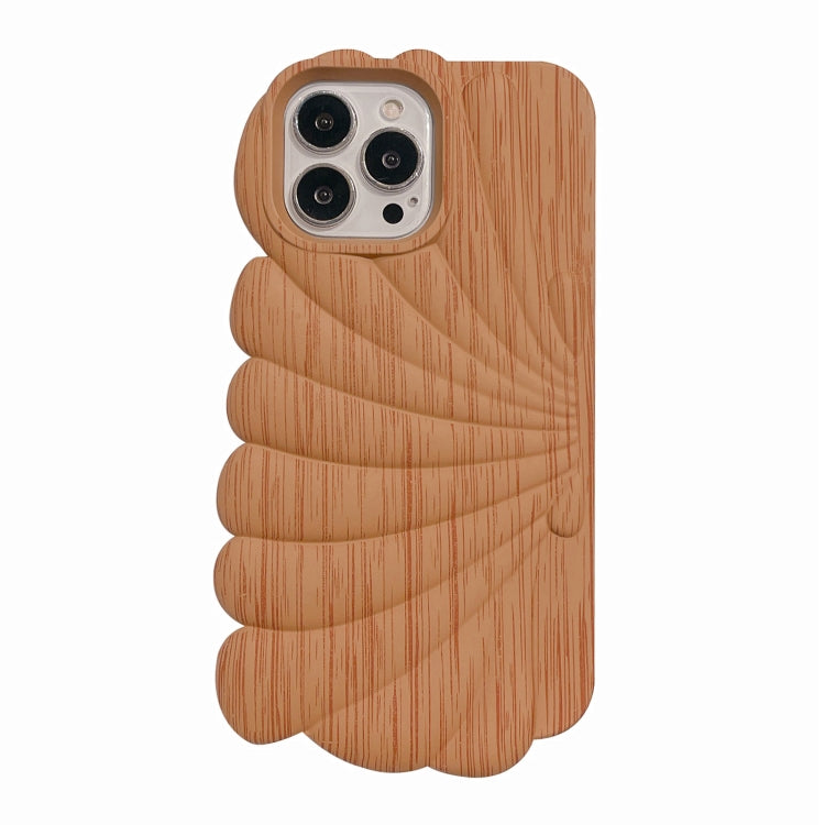 Wood Grain Shell Shape TPU Phone Case, For iPhone 14, For iPhone 14 Plus, For iPhone 14 Pro, For iPhone 14 Pro Max