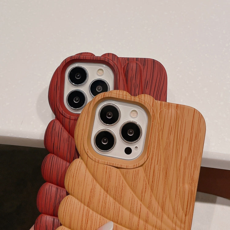 Wood Grain Shell Shape TPU Phone Case, For iPhone 14, For iPhone 14 Plus, For iPhone 14 Pro, For iPhone 14 Pro Max