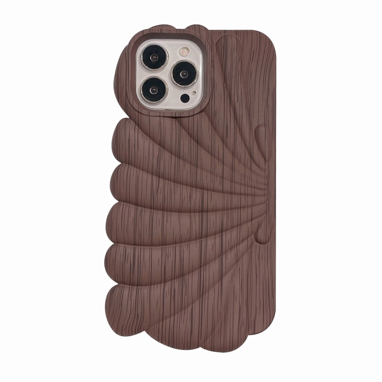 Wood Grain Shell Shape TPU Phone Case, For iPhone 13, For iPhone 13 Pro, For iPhone 13 Pro Max, For iPhone 12