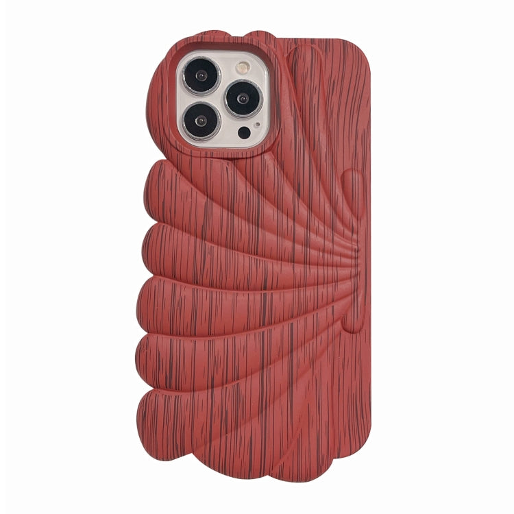 Wood Grain Shell Shape TPU Phone Case, For iPhone 13, For iPhone 13 Pro, For iPhone 13 Pro Max, For iPhone 12