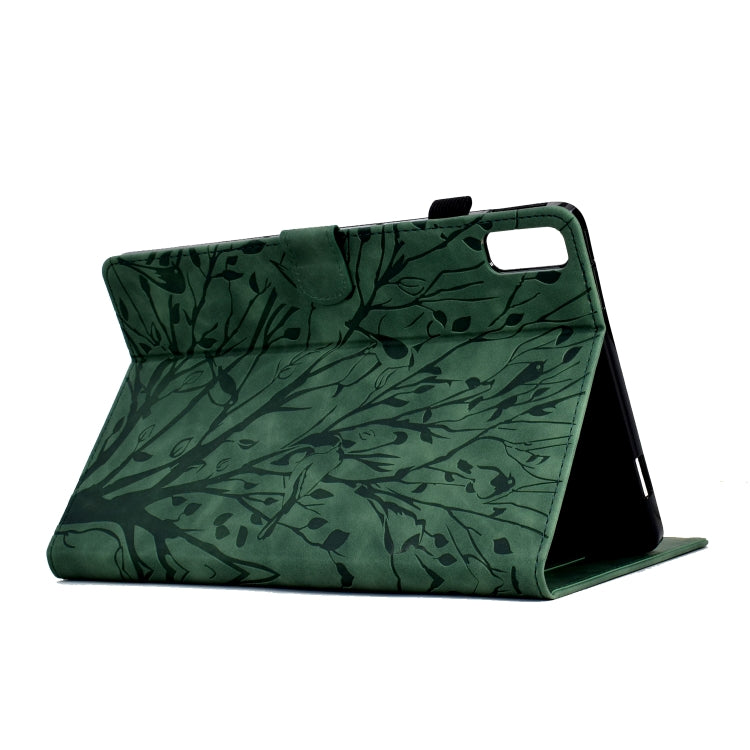 Fortune Tree Pressure Flower PU Tablet Case with Wake-up / Sleep Function