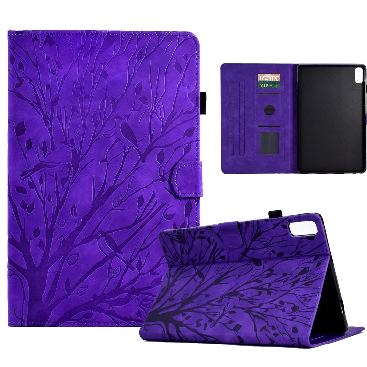 Fortune Tree Pressure Flower PU Tablet Case with Wake-up / Sleep Function