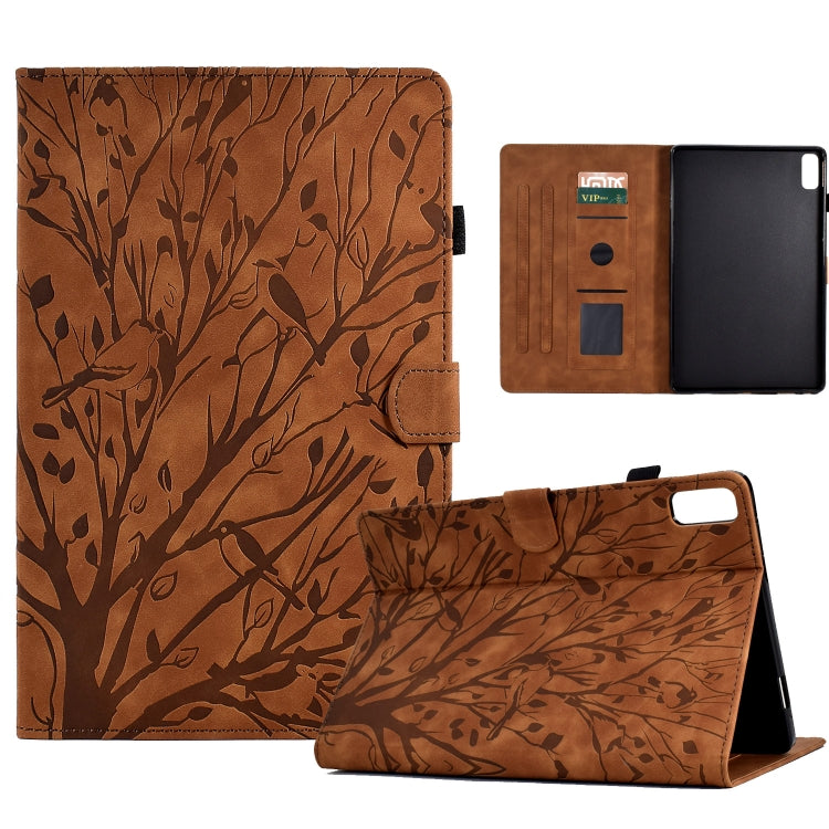Fortune Tree Pressure Flower PU Tablet Case with Wake-up / Sleep Function