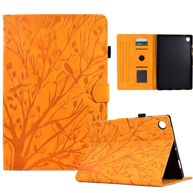 Fortune Tree Pressure Flower PU Tablet Case with Wake-up / Sleep Function