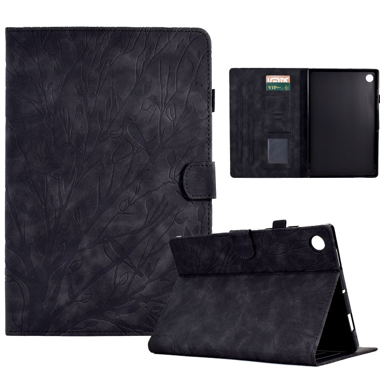 Fortune Tree Pressure Flower PU Tablet Case with Wake-up / Sleep Function