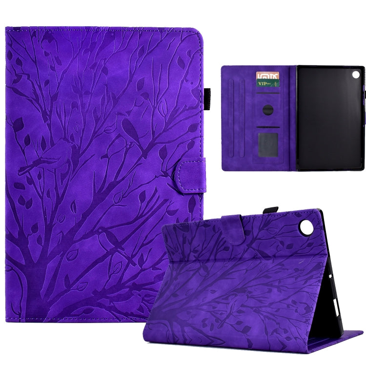 Fortune Tree Pressure Flower PU Tablet Case with Wake-up / Sleep Function
