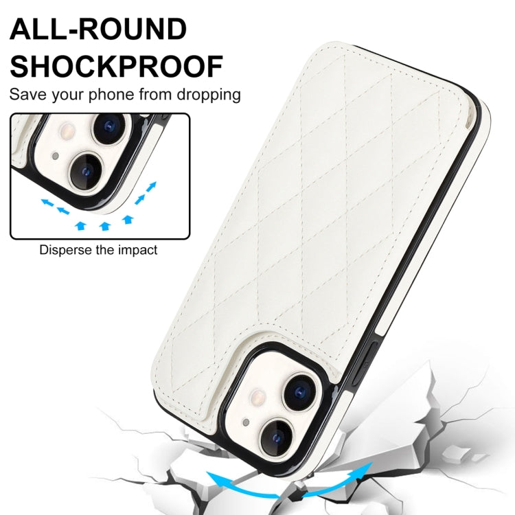 Double Buckle Rhombic PU Leather Phone Case, For iPhone 12 mini, For iPhone 12 Pro, For iPhone 12 Pro Max