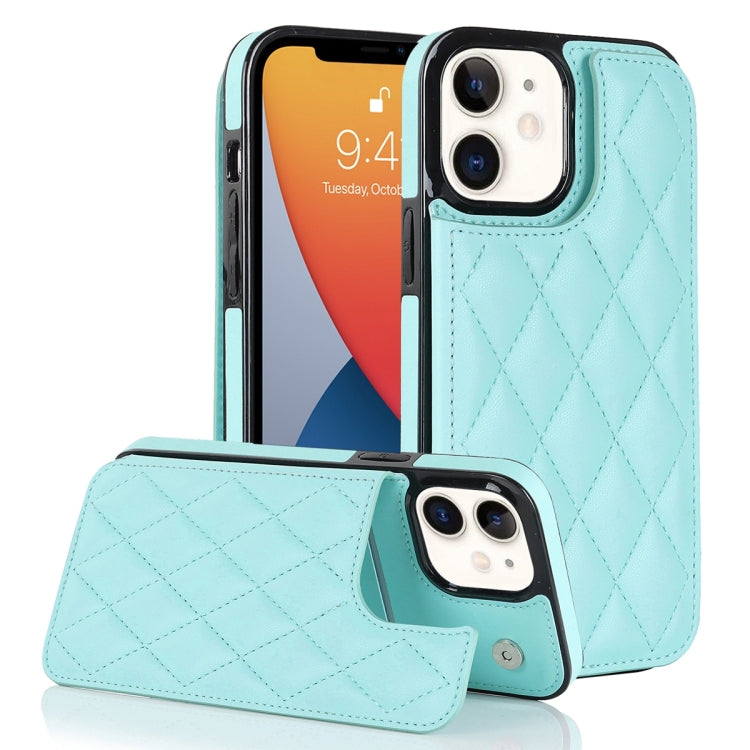 Double Buckle Rhombic PU Leather Phone Case, For iPhone 12 mini, For iPhone 12 Pro, For iPhone 12 Pro Max