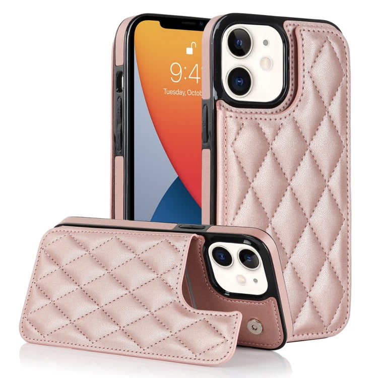 Double Buckle Rhombic PU Leather Phone Case, For iPhone 12 mini, For iPhone 12 Pro, For iPhone 12 Pro Max