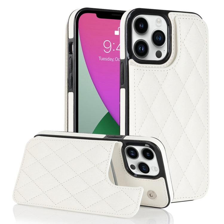 Double Buckle Rhombic PU Leather Phone Case, For iPhone 12 mini, For iPhone 12 Pro, For iPhone 12 Pro Max